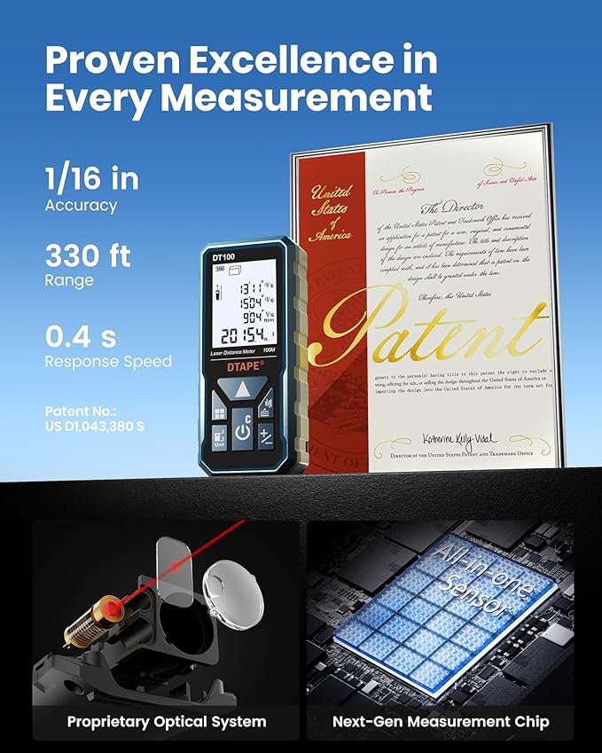 DTAPE 165 Ft Laser Measuring Tool, Fathers Day Dad Gifts, High-Accuracy Laser - Image 2