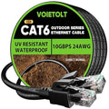 Cat 6 Outdoor Ethernet Cable 40 ft, 24AWG 10Gbps Cat6 Cable Cord Waterproof by EthernetCable