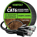 Cat 6 Outdoor Ethernet Cable 50 ft, 24AWG 10Gbps Cat6 Cable Cord Waterproof by EthernetCable