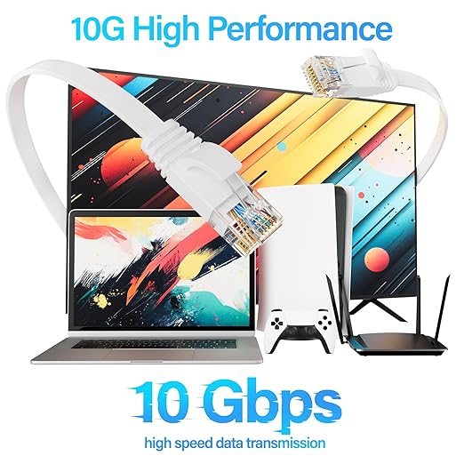 Cat 6 Flat Ethernet Cable 200 FT, UTP 10Gbps High-Speed Cat6 Ethernet Cable - Image 2