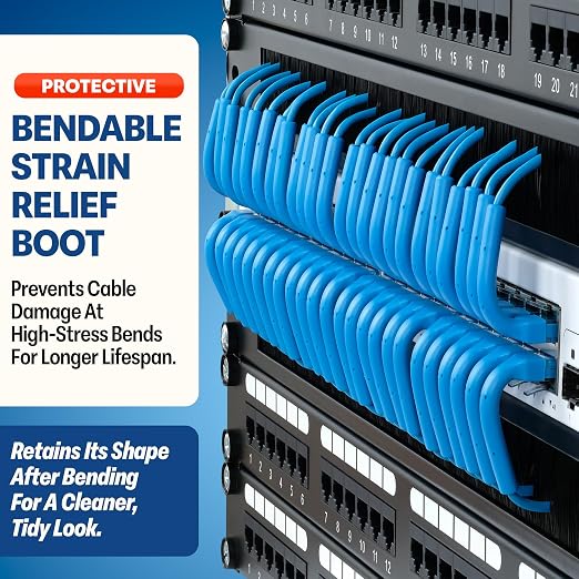 Everest Ultra Slim Cat6a Ethernet Patch Cables 3ft Blue - Image 3