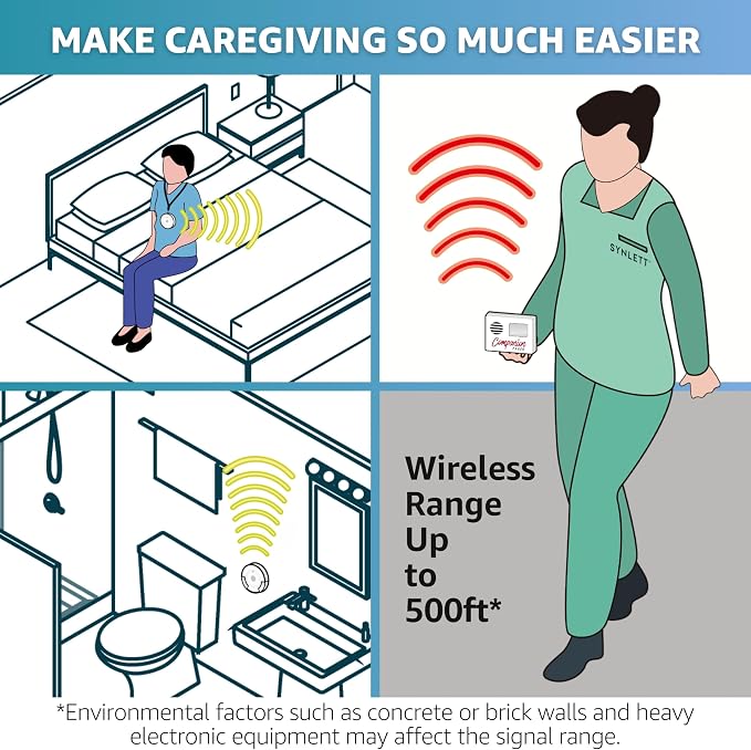 Caregiver Pager for Elderly Adults Nurse 6 Call Buttons for Elderly at Home - Image 5