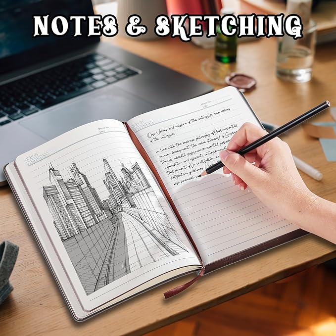 2025 Leather Vintage Journal Notebook,300 Pages,Leather Softcover Lined Journal Notebooks for Women Men,Notebook Journals for Writing Travel,Business,Office,8.5'' X 11.3''