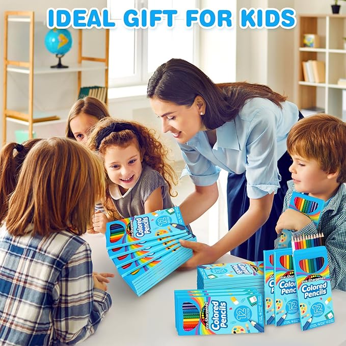 432 Count Colored Pencils Bulk, 36 Pack Colored Pencils for Kids, Pre-sharpened Coloring Pencils in 12 Vibrant Colors, Bulk School Supplies for Teachers, Classroom Prizes, Drawing Art Supplies
