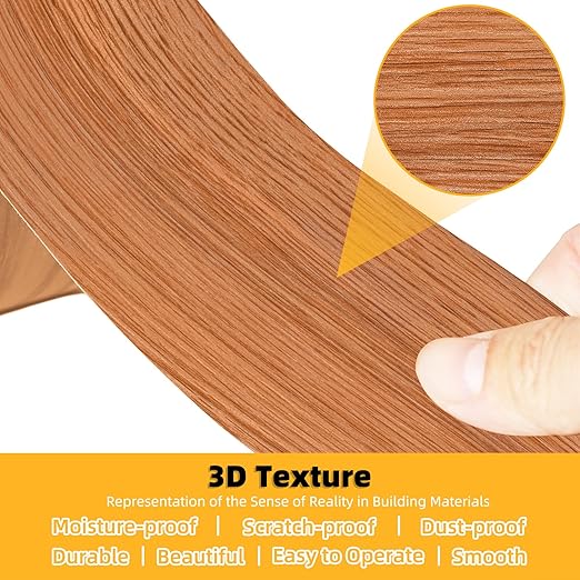 GSCIT Club Red Oak Wallpaper, 15.7 inch X 15ft Self Adhesive Wood Grain Repair Tape Patch for Tables, Chairs, Baseboards, Doors, Windows, Floors, Handicraft DIY.