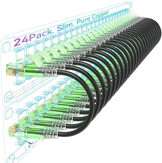 Sokqovt Cat6a Patch Cables Slim 15ft, Flexible Ethernet Cable 10G 550MHZ by Unknown