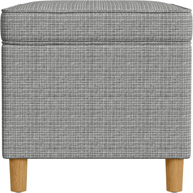 Home Decor | Dinah Collection Modern Storage Ottoman | Ottoman with Storage for Living Room & Bedroom(Sage Mini Grid Pattern)