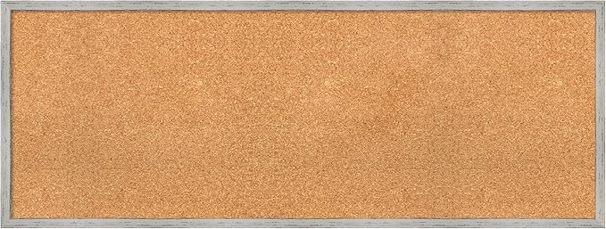 Amanti Art Natural Cork Board for Wall, 17x45 Vision Board with White Frame, Oversize Corkboard Office Decor for Home Organization, Cottage Corkboard Pinboard to Display Items for Home Organization