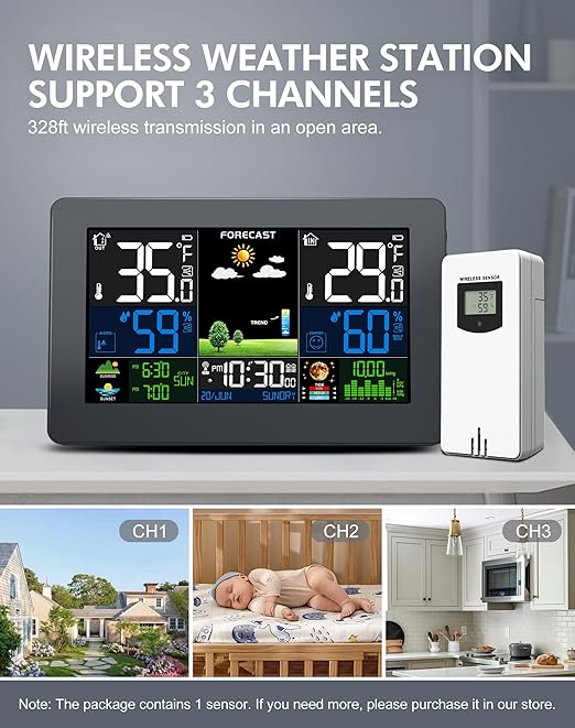 Weather Station Wireless Indoor Outdoor, Digital Thermometer - Image 4