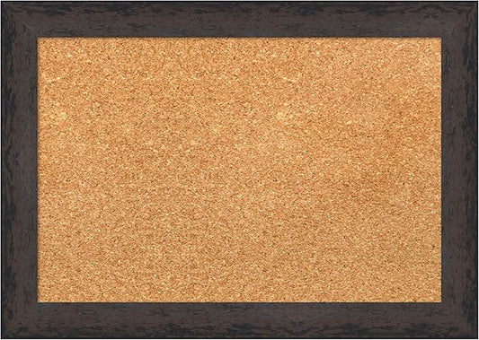 Amanti Art Natural Cork Board for Wall, 15x21 Vision Board with Black Wood Frame, Small Corkboard Office Decor for Home Organization, Modern Corkboard Pinboard to Display Items for Home Organization