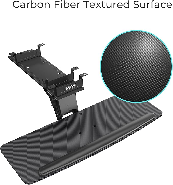 EUREKA ERGONOMIC Height Adjustable Mouse & Keyboard Tray Under Desk, 28x10'' Large Slide Out Swivel Tilt Computer Keyboard Drawer with Mouse Pad for Gaming Home Office Desk, Dual Mount