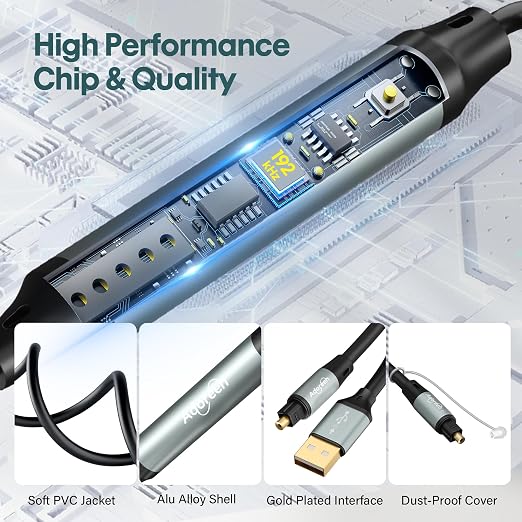Adoreen Unidirectional USB A 2.0 to Toslink Digital Optical Audio Cable 6 Ft - Image 3