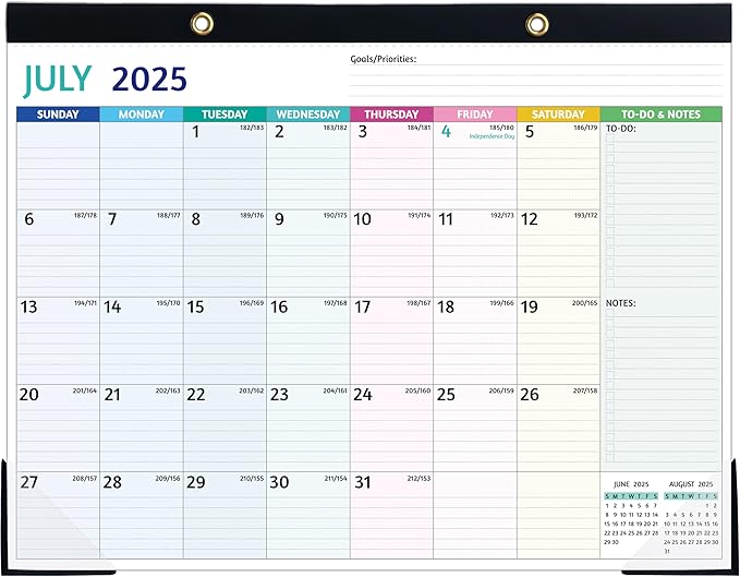 2025-2026 Desk Calendar – Shipped Flat, Large Desk Calendar, 22'' x 17'', Jul 2025 – Dec 2026, 18 Monthly Calendar, Best Desk/Wall Calendar with Desk Pad, To-do Lists, Ruled Blocks, Corner Protectors