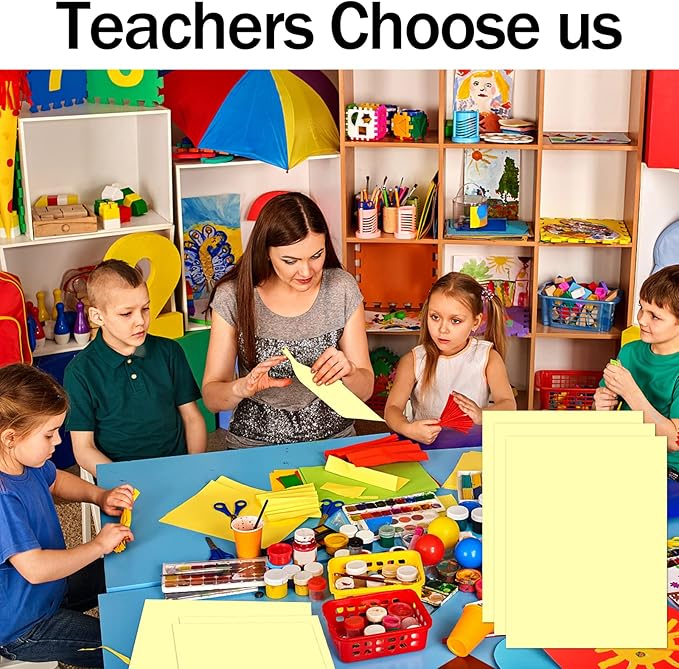 24 Sheets Yellow Cardstock 8.5 x 11 Thick Paper, Goefun 80lb Card Stock Printer Paper for Invitations, Menus, Wedding, DIY Cards