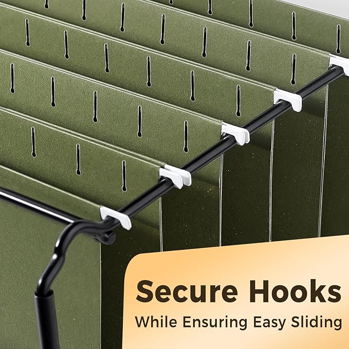 SUNEE Hanging File Folders Legal Size,25 Pack Reinforced Hang Folders, Adjustable 1/5-Cut Tabs, Designed for Bulky Files, Filing Cabinet, Standard Green