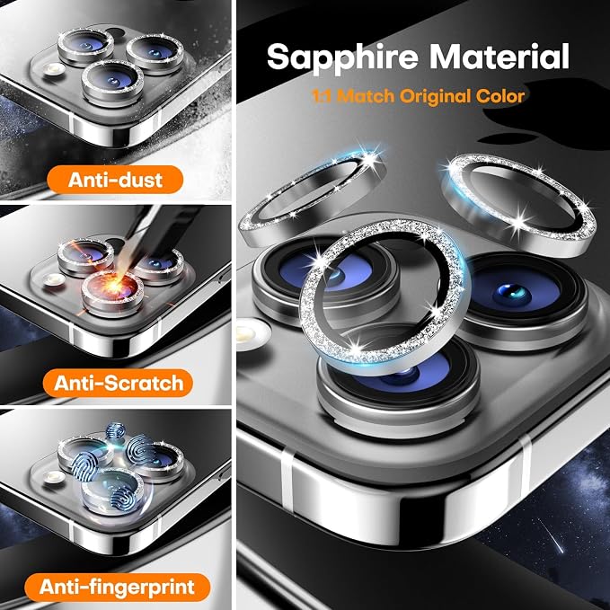 for iPhone 17 Pro/iPhone 17 Pro Max Camera Lens Protector, Tempered Glass - Image 3
