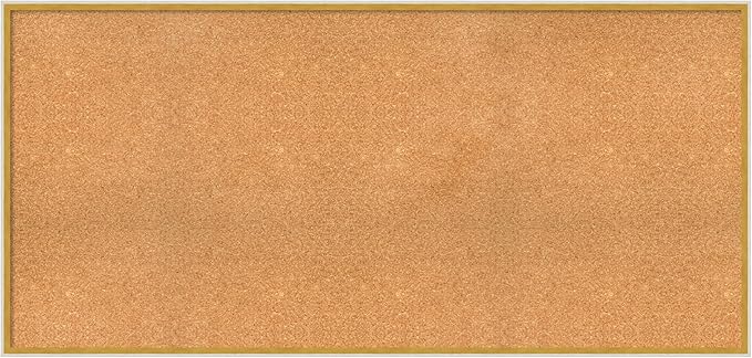 Amanti Art Natural Cork Board for Wall, 29x61 Vision Board with White Frame, Oversize Corkboard Office Decor for Home Organization, Modern Corkboard Pinboard to Display Items for Home Organization in