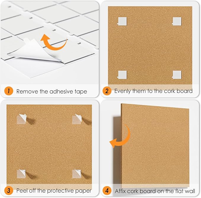 MaxGear Large Cork Board for Wall 60" x 36", 15 Pack Cork Board Tiles with 40 Pushpins & Safe Removable Adhesive Tabs, 12" x 12" Corkboards for Office, School, Home