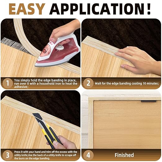 GSCIT Club Oak Edge Banding, 3/4 inch x 25ft roll of Veneer Edge Banding Preglued Flexible, Real Wood Tape Banding