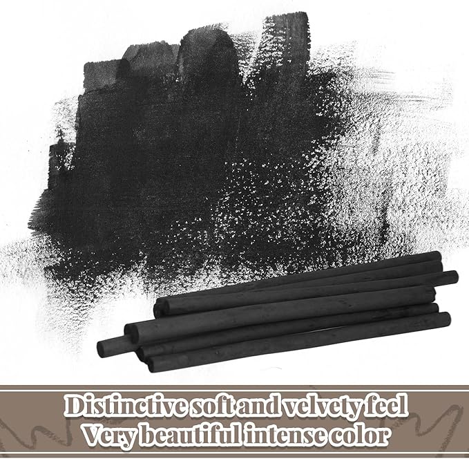 Gueevin 100 Pcs Willow Charcoal Sticks, Willow Charcoal, Artists, Beginners, Students, Perfect for Sketching, Drawing, Shading, and Fine Art (7-9mm)