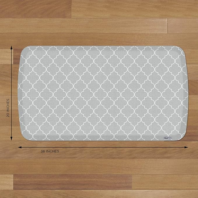 GelPro Elite Trellis Light Grey Kitchen Comfort Mat, 20" x 36