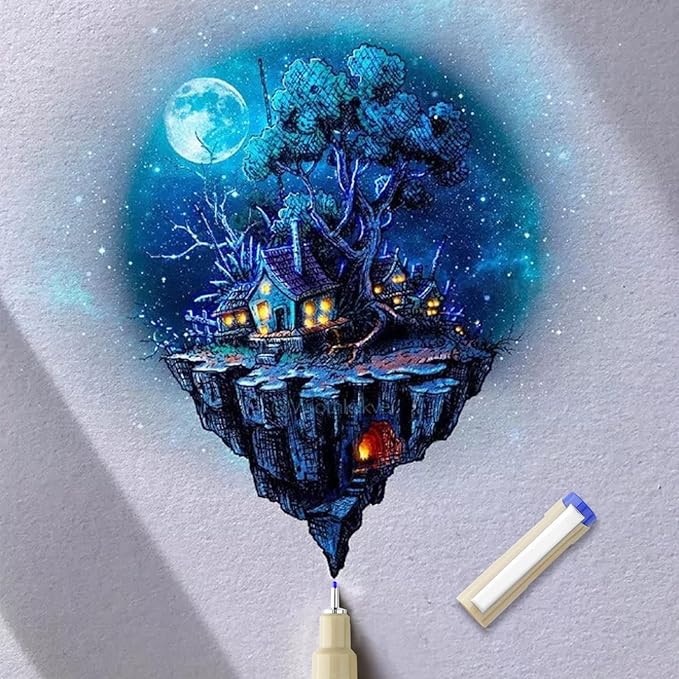 [12 Colors] 05 Micro, Fineliner Pen Set Ink, Fine Point Pen,Multi-liner, Sketching, Anime,Artist Illustrating/Technical Drawing,Office Documents