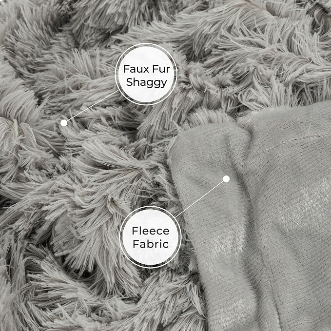 Tuddrom Decorative Extra Soft Faux Fur Blanket Twin Size 70" x 78", Solid - Image 6