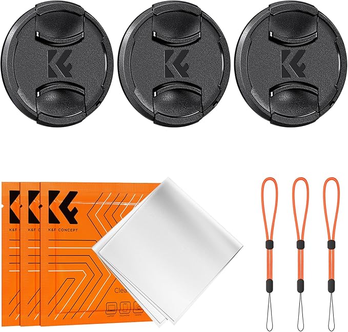 K&F Concept 67mm Lens Cap, 9-in-1 Center Pinch Lens Cover + Anti-Loss Keeper by KFCONCEPT