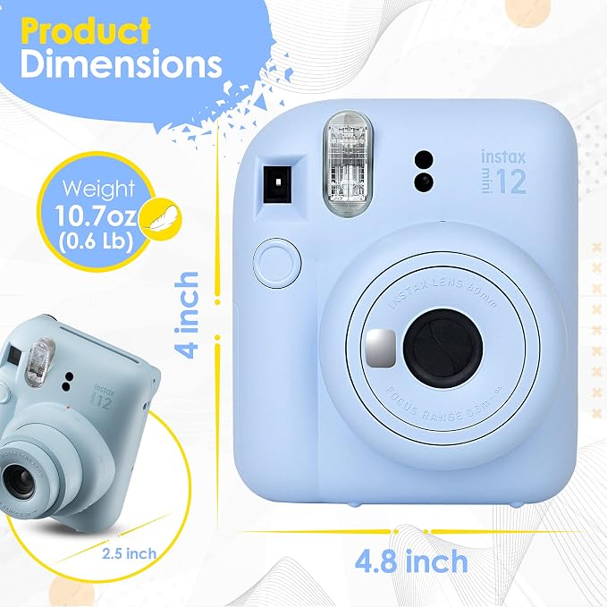 Fujifilm Instax Mini 12 Instant Camera Clay White and Fuji Film Value Pack - Image 6
