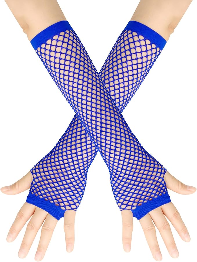 Seeksmile Women's Girls 80's Theme Party Emo Fingerless Arm Fishnet Gloves by Seeksmile