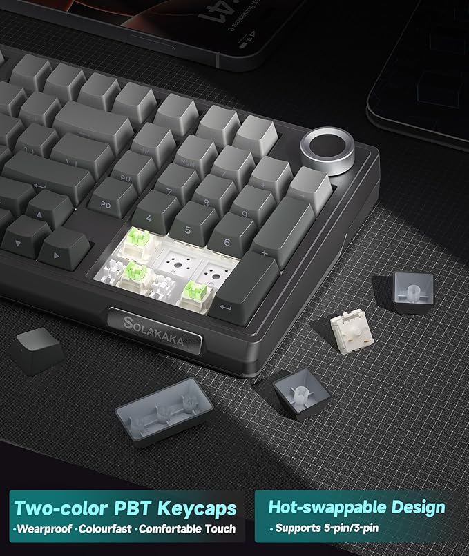 KI99 Pro 96% Wireless Mechanical Keyboard, RGB Gaming Keyboard, Hot-Swappable Pre-Lubed Switches, Gasket Structure Creamy Keyboards for Gamer/PC/Laptop (Black)