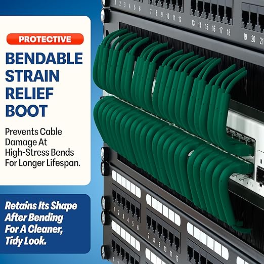 Everest Ultra Slim Cat6a Ethernet Patch Cables 1.5ft Green - Image 3