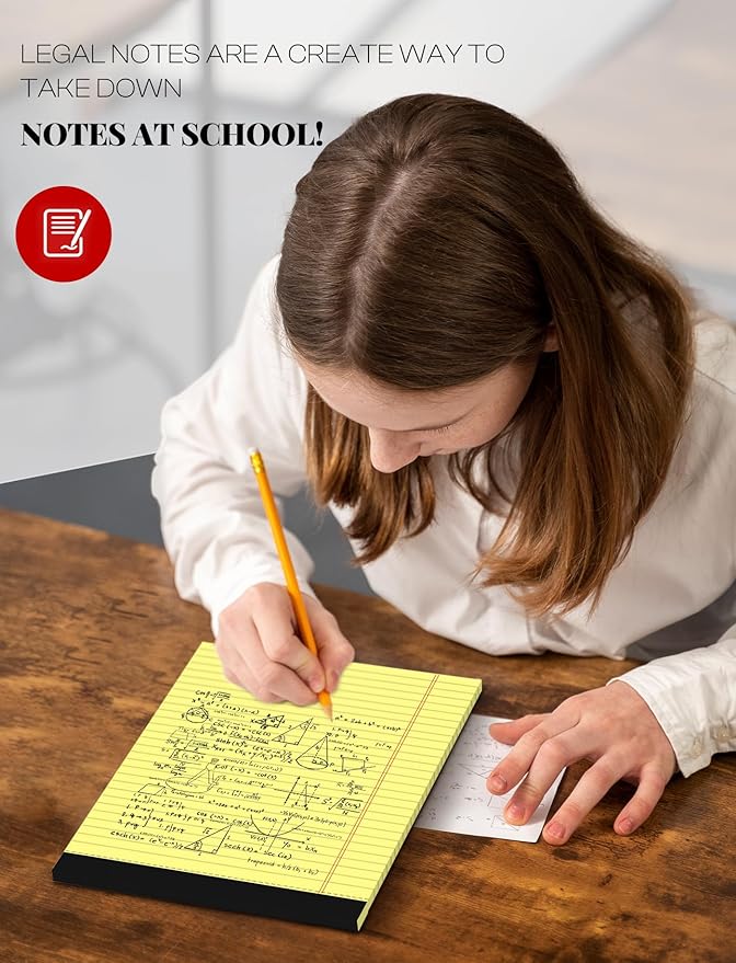 8 Pack Yellow Legal Pads 8.5 x 11 Wide Ruled Note Pads 8.5 x 11 Lined Paper Writing Pads Yellow Notepads 8.5 x 11 Notebook Paper for Work Legal Notepads Yellow Pads of Paper 30 Sheets per Legal Pad