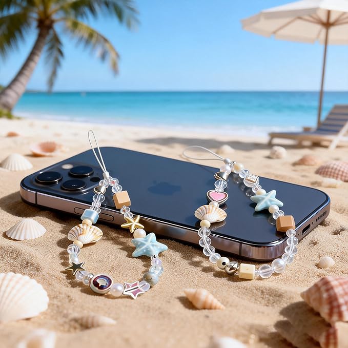 2 Pcs Phone Charm Strap Universal Hand Phone Wrist Strap Camera Lanyard Pearl - Image 5