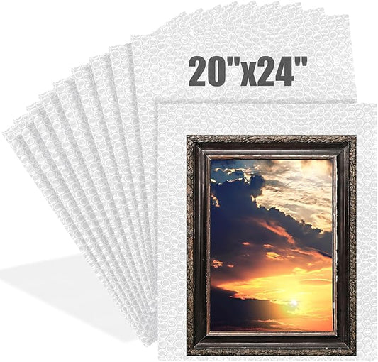 10 Pack Extra Large Bubble Pouches 20 * 24 Inch Clear Bubble Pouch Wrap Bags for Packing Shockproof Cushioning Wrap Bag for Shipping Moving Fragile Dishes China Plates Painting Fragile Items