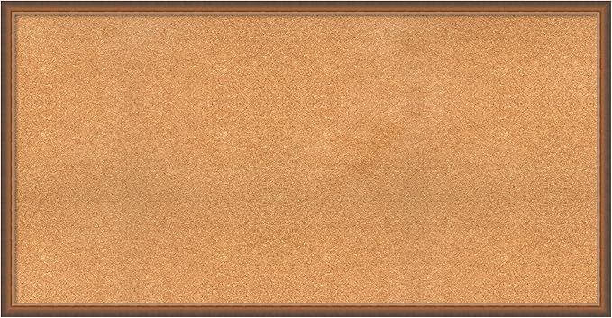 Amanti Art Natural Cork Board for Wall, 30x58 Vision Board with Bronze Frame, Oversize Corkboard Office Decor for Home Organization, Modern Corkboard Pinboard to Display Items for Home Organization