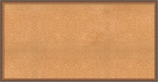 Amanti Art Natural Cork Board for Wall, 30x58 Vision Board with Bronze Frame, Oversize Corkboard Office Decor for Home Organization, Modern Corkboard Pinboard to Display Items for Home Organization