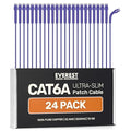 Everest Ultra Slim Cat6a Ethernet Patch Cables 0.5ft Purple by EverestMediaSolutions