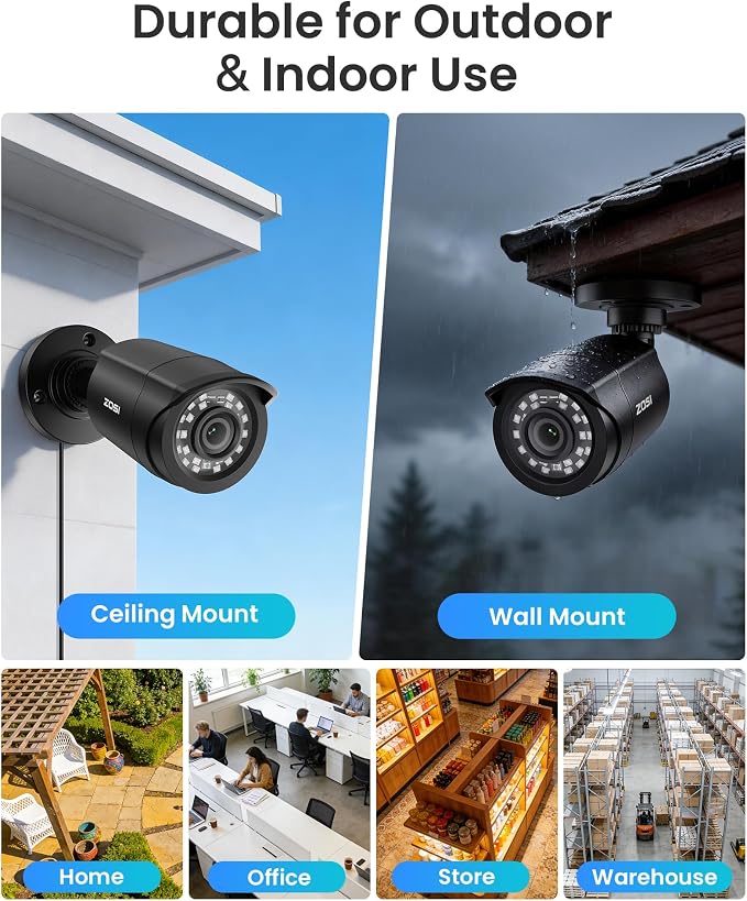 ZOSI 3K Lite Security Camera System Indoor Outdoor, AI Human/Vehicle Detection - Image 4