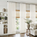 Linen Pinch Pleated Semi Sheer Curtains 90 Inches Long 4 Panels Set, Natural by Twodrapes