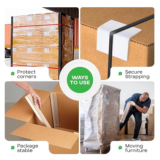 IDL Packaging 2” x 2” x 36” Cardboard Edge Protector (Pack of 20) - Corner Protectors for Shipping, Storage, & Moving – Reinforced Corner Guard Protection for Pallets, Wall Corners, & Furniture