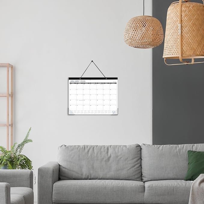 2026 Desk Calendar - Desk/Wall Calendar 2026, JAN 2026 - DEC 2026, 2026 Calendars 12 Month, Desk Calendars with Corner Protectors, Large Ruled Blocks, Thick Paper, Colorful, 14.6" x 11.5", Desktop Calendar for Daily Organizer