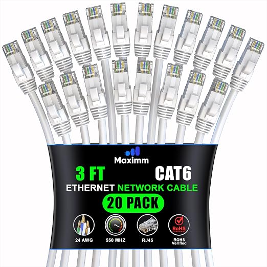 Maximm Cat 6 Ethernet Cable 3 ft by MaximmCable