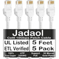 Jadaol Cat6 Ethernet Patch Cables 5ft 5-Pack, 10Gbps 24AWG Pure Copper RJ45 by Jadaol