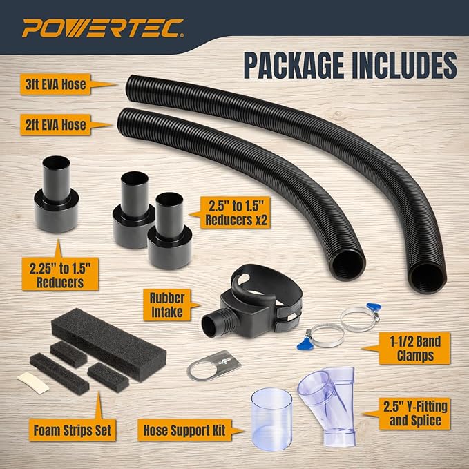 POWERTEC Dust Collector Fittings, Router Table Dust Collection System w/Y - Image 5