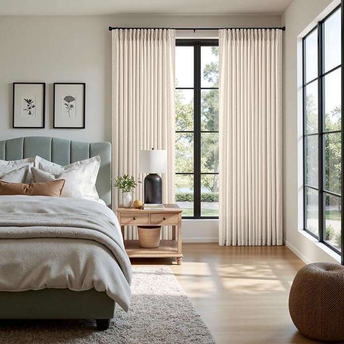 Memory Trained Pinch Pleated Curtains 102 Inches Long, Viral Linen Pinch Pleat - Image 4