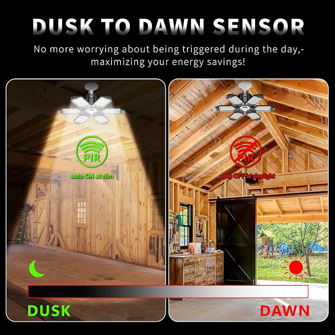 Motion Sensor Garage Light, 20000LM Garage Lights Ceiling Led Motion Activated - Image 3