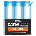 Everest Ultra Slim Cat6a Ethernet Patch Cables 2ft Blue by EverestMediaSolutions