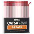 Everest Ultra Slim Cat6a Ethernet Patch Cables 15ft Red by EverestMediaSolutions