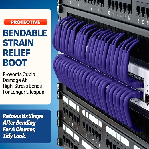 Everest Ultra Slim Cat6a Ethernet Patch Cables 3ft Purple - Image 3